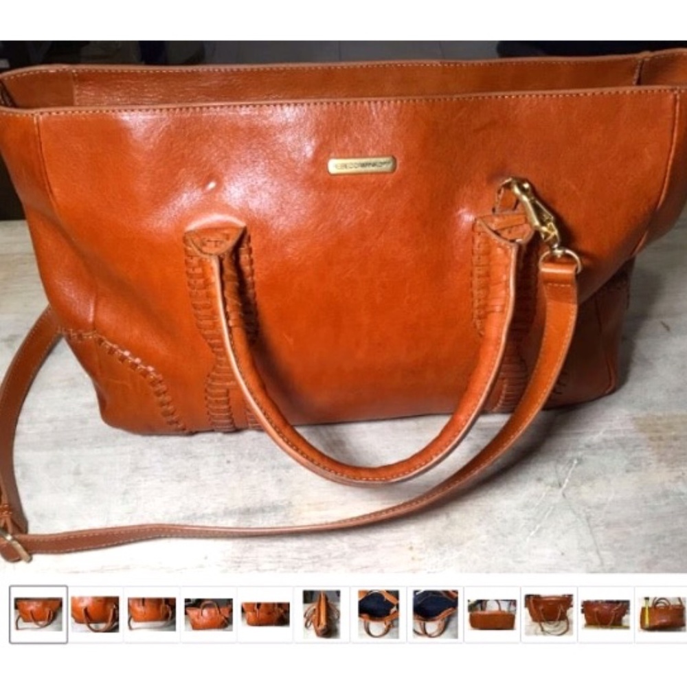 Rebecca Minkoff Leather Purse, Brown - Stitch Design Zip Closure & Pockets